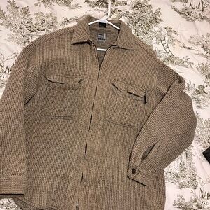 Vintage Quicksilver waffle knit Silver edition zip up Shirt Jacket